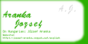 aranka jozsef business card